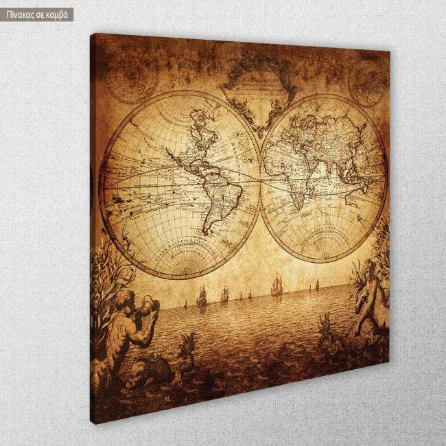 Canvas print World map 1733, side