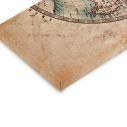 Πίνακας σε καμβά Old world map in hemispheres τετράπτυχος, λεπτομέρεια