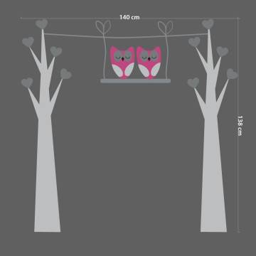 Kids wall stickers Owls swing 2