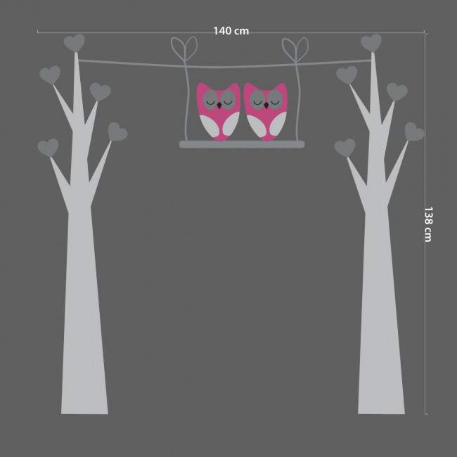 Kids wall stickers Owls swing