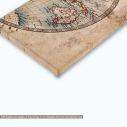 Canvas print  Old world map in hemispheres four panels asymmetric