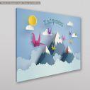 Kids canvas print Origami birds and moutains