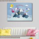 Kids canvas print Origami birds and moutains