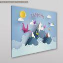 Kids canvas print Origami birds and moutains