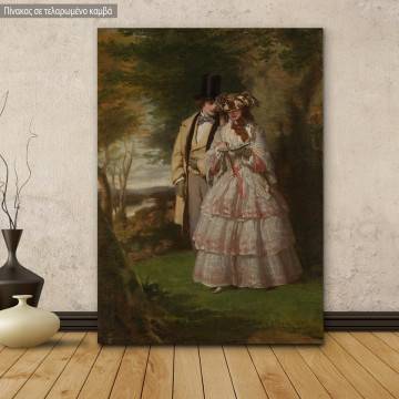 Canvas print Couple central figures in Derby Day William Powell Frith