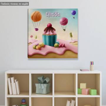 Kids canvas print Sweet paradise, square