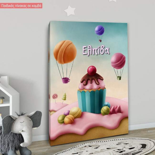 Kids canvas print Sweet paradise, vertical