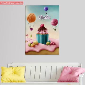 Kids canvas print Sweet paradise, vertical
