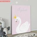 Kids canvas print Cute unicorn with name