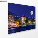 Canvas print Thessaloniki at night, side