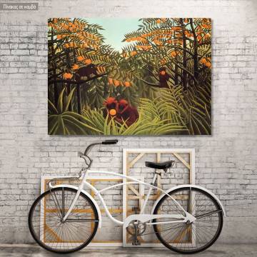 Canvas print  Apes in the orange grove, Rousseau H.