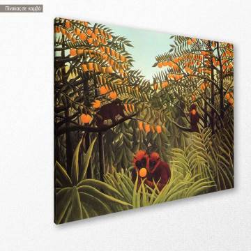 Canvas print  Apes in the orange grove, Rousseau H. 2