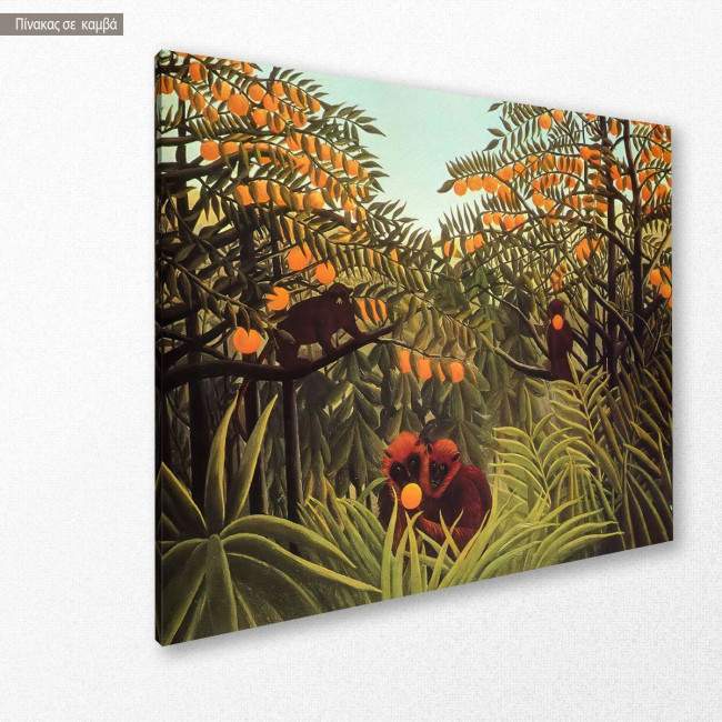 Canvas print  Apes in the orange grove, Rousseau H, side
