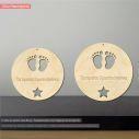 wooden decorative baby feet first Christmas