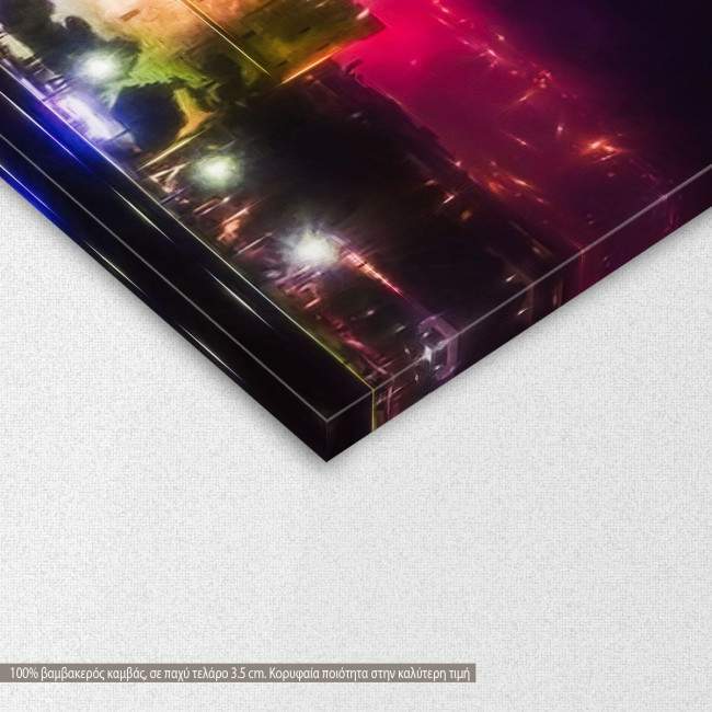 Πίνακας σε καμβά Γιορτινή Θεσσαλονίκη, λεπτομέρεια