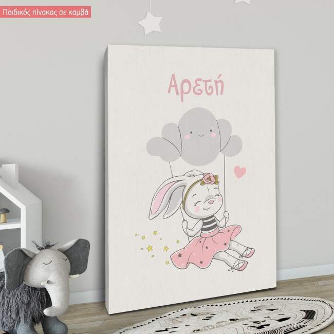 Canvas print Bunny swing