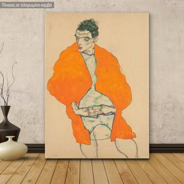 Canvas print Standing male figure self portrait, Schiele E,