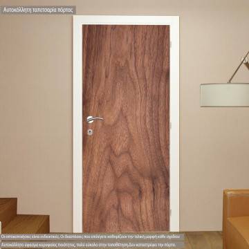 Αυτοκόλλητο πόρτας όψη ξύλου καρυδιά