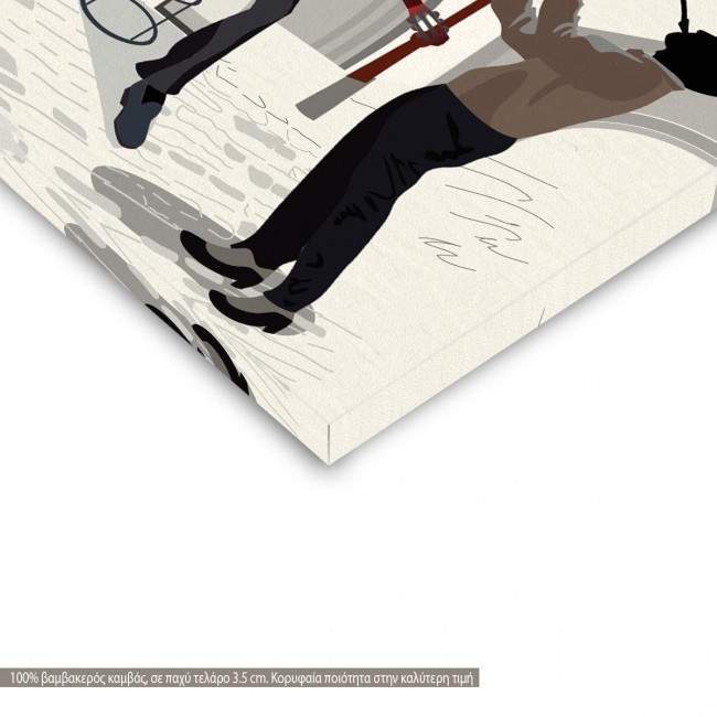 Πίνακας σε καμβά Street cafe with musicians, λεπτομέρεια