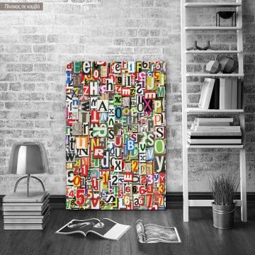 Canvas print Digital letters collage