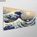 Πίνακας ζωγραφικής The great wave off Kanagawa, K. Hokusai, πανοραμικός, αντίγραφο σε καμβά, κοντινό