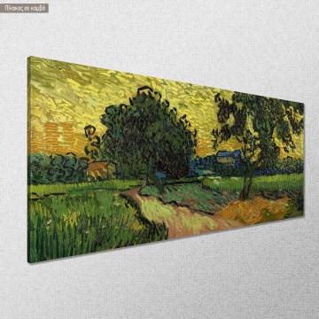 Πίνακας σε καμβά Landscape at twilight Vincent van Gogh πανοραμικός Καμβάς τελαρωμένος Όψη 1 2