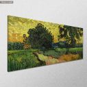 Πίνακας σε καμβά Landscape at twilight, Vincent van Gogh, πανοραμικός, κοντινό