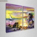 Canvas print Sea landscape, two panels, side