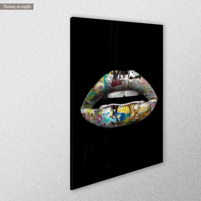 Canvas print Pop art lips, side