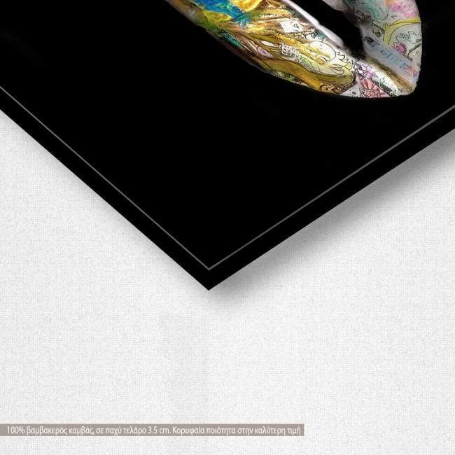 Canvas print Pop art lips, detail