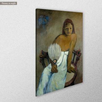 Πίνακας ζωγραφικής Girl with a fan Gauguin P αντίγραφο σε καμβά Όψη 1 2