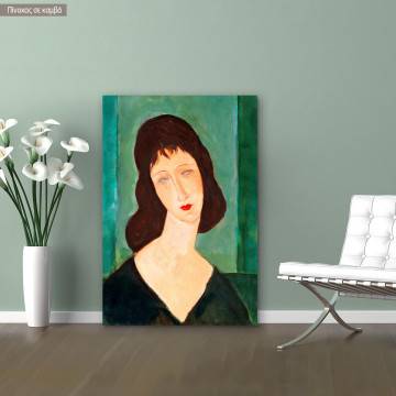 Canvas print Brown haired lady, Modigliani style