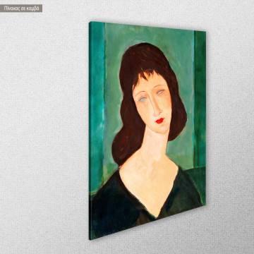 Πίνακας ζωγραφικής Brown haired lady Modigliani style Καμβάς τελαρωμένος Όψη 1 2