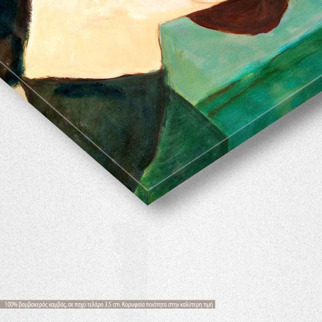 Canvas print Brown haired lady, Modigliani style, detail