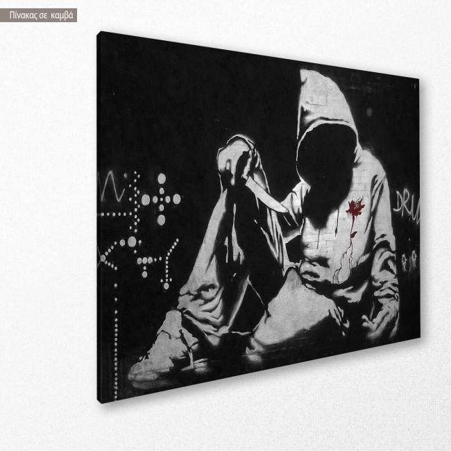 Canvas print Incognito killer, Banksy, side