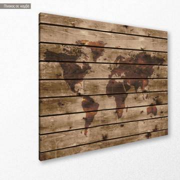 Canvas print World map on wood Framed canvas View 1 2