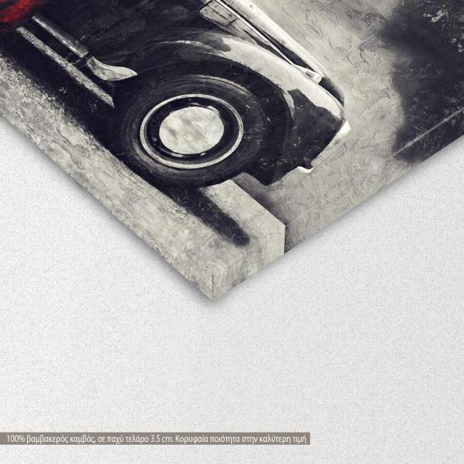 Canvas print Red lady vintage impasto, detail