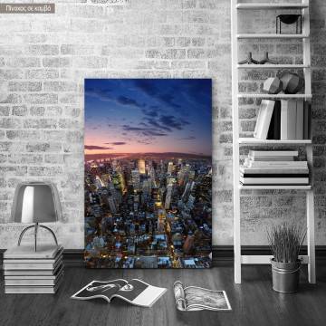 Canvas print Manhattan at sunset vertical