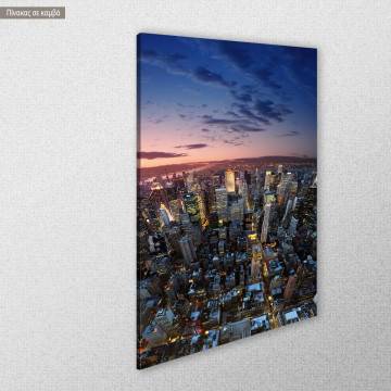 Canvas print Manhattan at sunset vertical View 1 2
