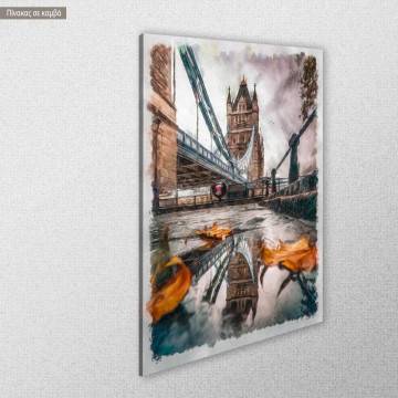 Πίνακας σε καμβά Λονδίνο London bridge tower in watercolor Όψη 1 2