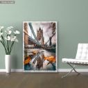 Canvas print London bridge tower on watercolor