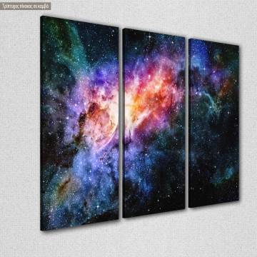 Canvas print Nebula and galaxy,  3 panels 2