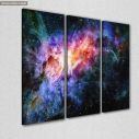 Canvas print Nebula and galaxy,  3 panels, side