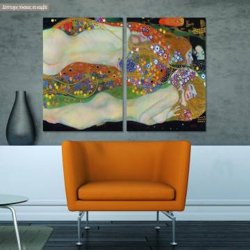 Πίνακας σε καμβά Water serpents II, Klimt G, δίπτυχος