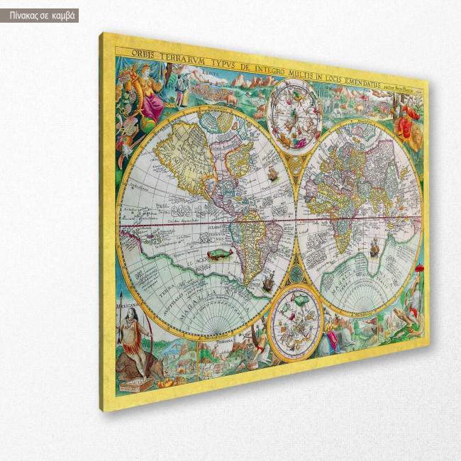 Canvas print World vintage map, side