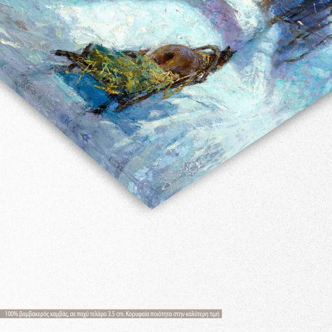 Canvas print Winter night square, detail