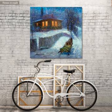 Canvas print Winter night square