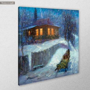 Canvas print Winter night square 2