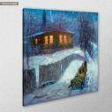 Canvas print Winter night square, side