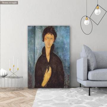 Πίνακας ζωγραφικής Woman with blue eyes, Modigliani A, αντίγραφο σε καμβά